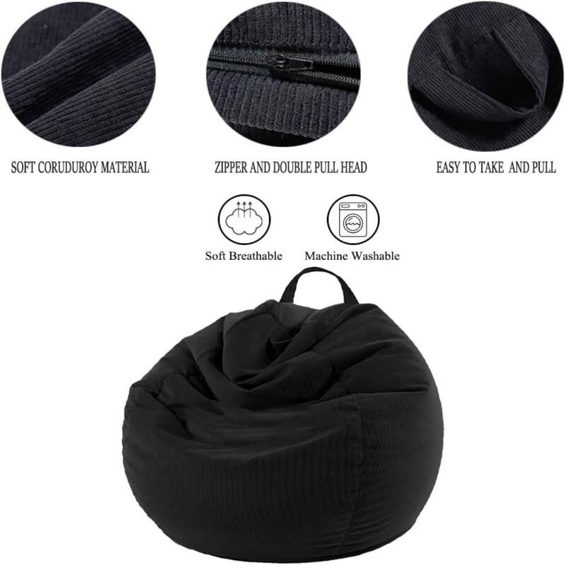 Corduroy Stuffable Bean Bag Chair Cover