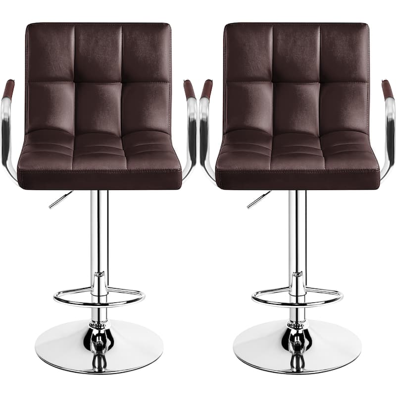 Yaheetech Bar Stools with 360-Degree Swivel and Adjustable Height- Set of 2