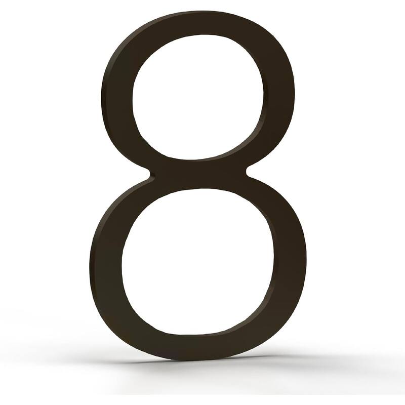 Mega Handles Modern Metal House Numbers | Heavy Duty Outdoor Address Digits | Easy to Install, Floating or Flush Mount Design - 8 - Matte Black
