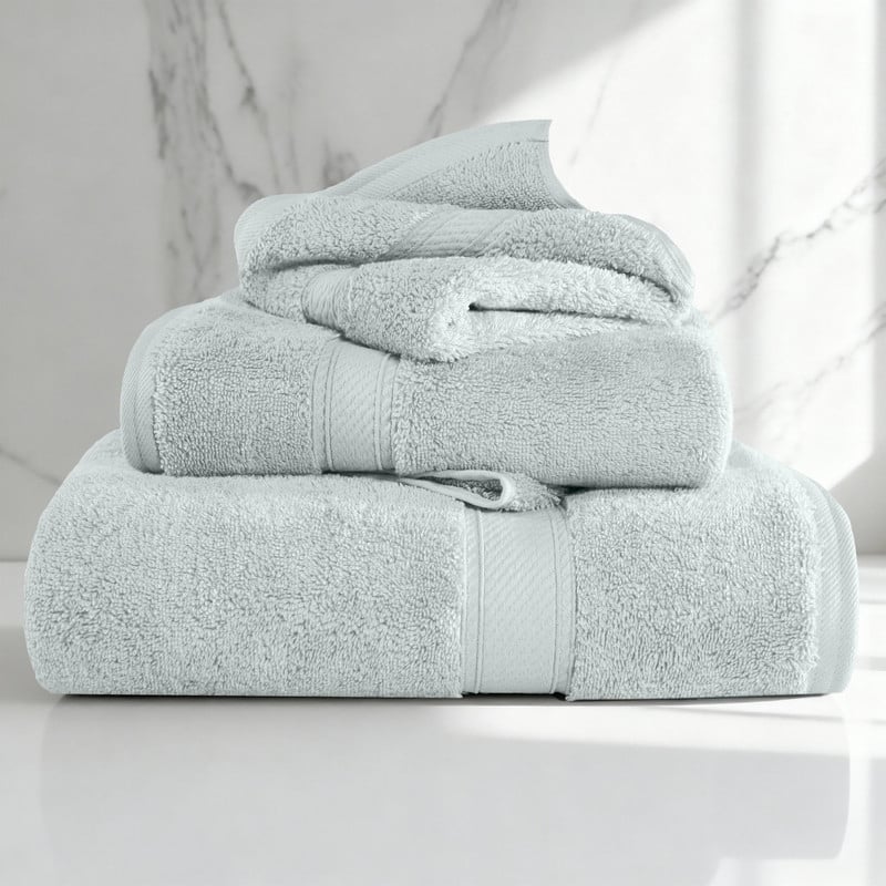 Superior Egyptian Cotton Pile Heavyweight 3-Piece Towel Set - Seafoam