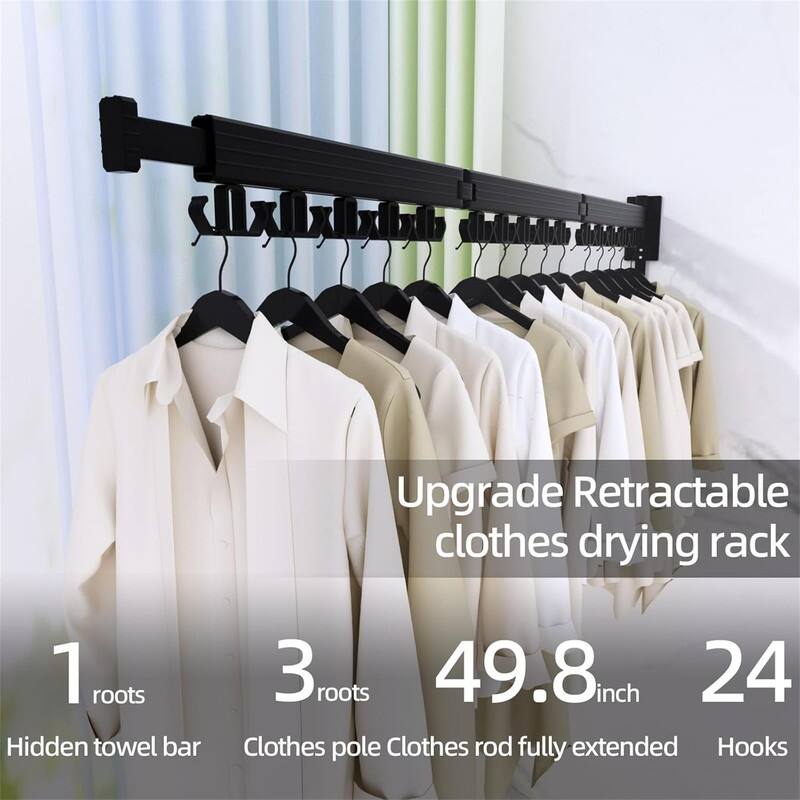 Upgraded Wall Mounted Drying Rack - 3-Fold Design
