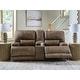 preview thumbnail 6 of 10, Signature Design by Ashley Bealeaf Brown Power Reclining Loveseat with Console - 79" W x 42" D x 42" H