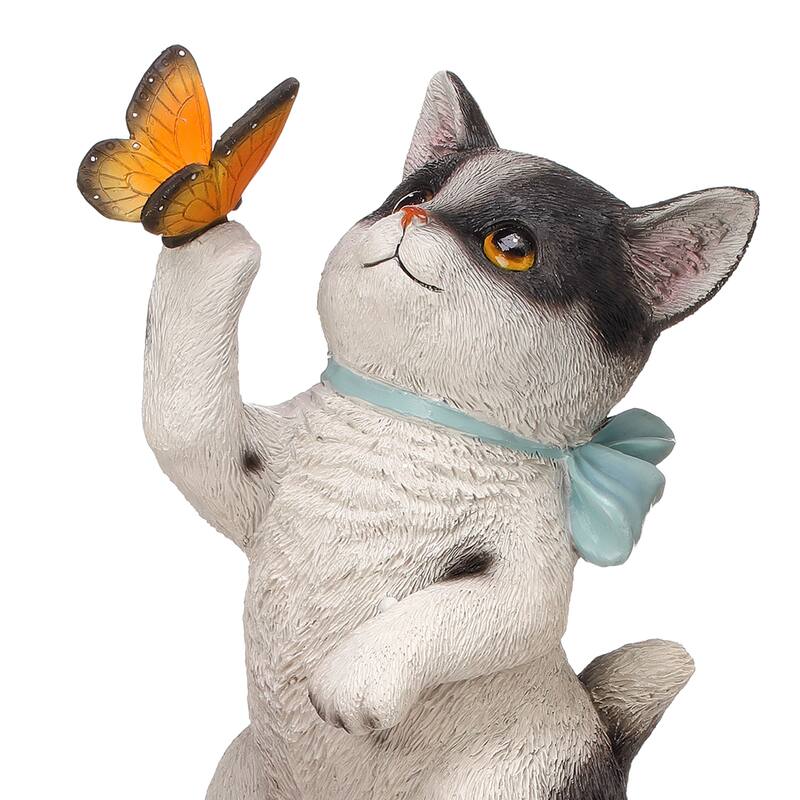 Cat With Bow And Butterfly 7.5-8.5" Set of 3 - 8.5