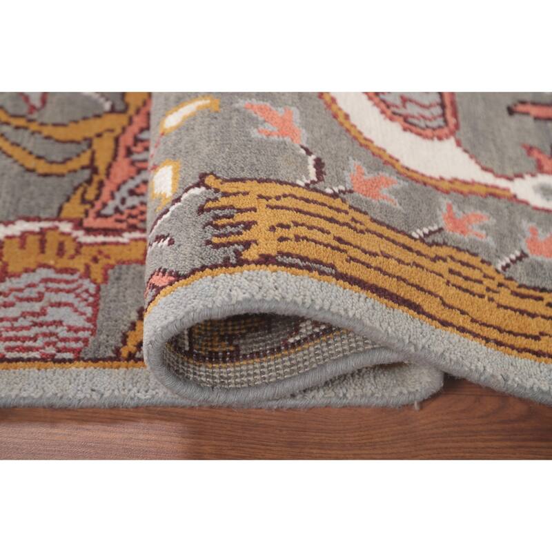 Animal Pictorial Ziegler Accent Rug Handmade Oriental Wool Carpet - 2'6"x 6'0"