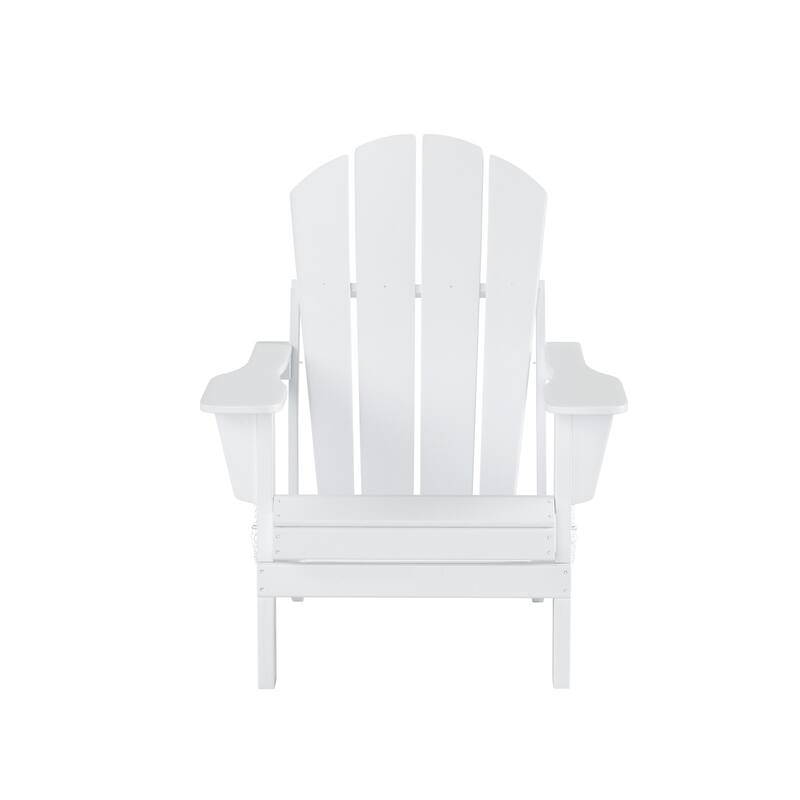 Laguna Hdpe All Weather Outdoor Patio Foldable Adirondack Chairs Conversation Set (4-Piece Set)