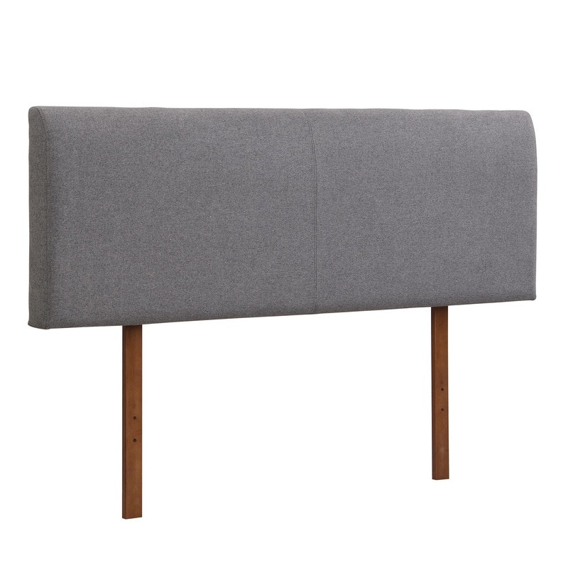 Solid Dry Bamboo Wood 12 Inch Platform Bed, with Bamboo Frame Upholstered Adjustable Headboard
