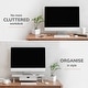 preview thumbnail 30 of 35, Jani Wood Monitor Stand Riser Desk - Ergonomic Design Stand, Desktop Organizer Table for Home, Office Workspace, Gaming Desk