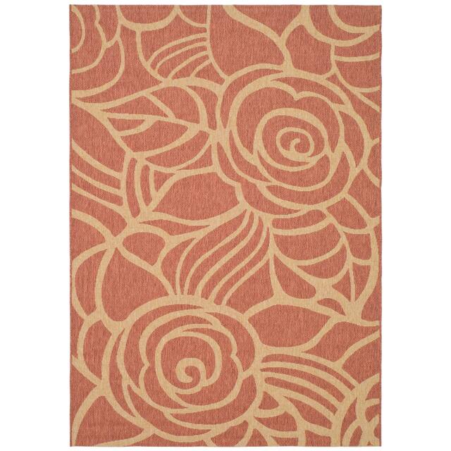 SAFAVIEH Courtyard Lorrayne Floral Geo Indoor/ Outdoor Area Rug