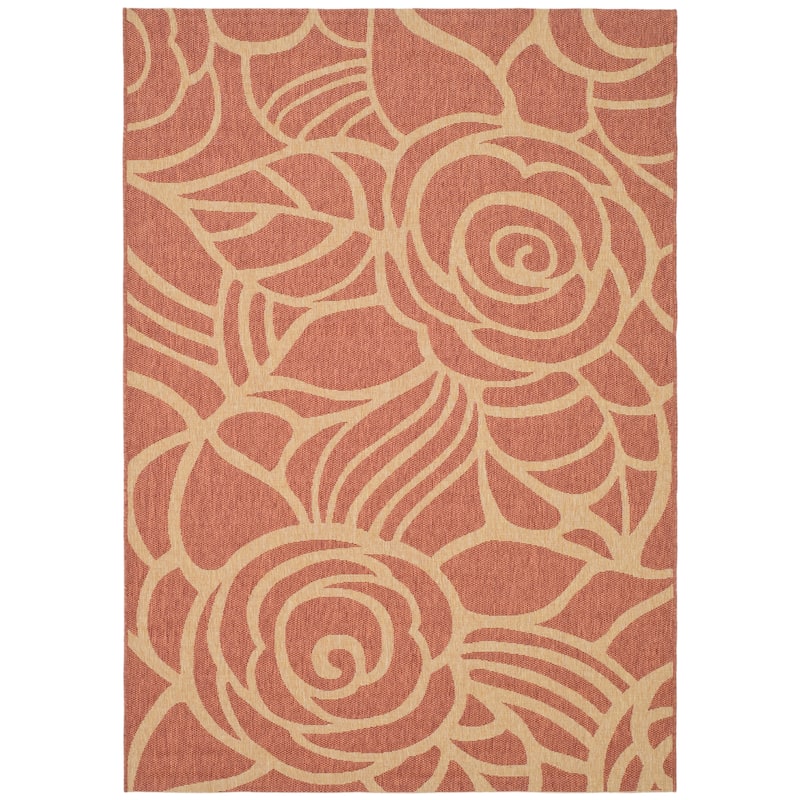 SAFAVIEH Courtyard Lorrayne Floral Geo Indoor/ Outdoor Area Rug