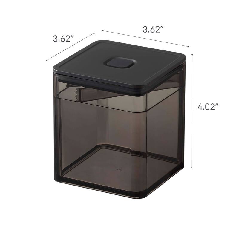 Yamazaki Home Vacuum-Sealing Food Container - Two Styles, Polypropylene, Tongs, 500ml - L 3.62 x W 3.62 x H 4.02 inches