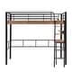 preview thumbnail 3 of 5, Metal Twin/Full Size Loft Bed with Built-in Desk, Storage Shelf and Ladder, Black