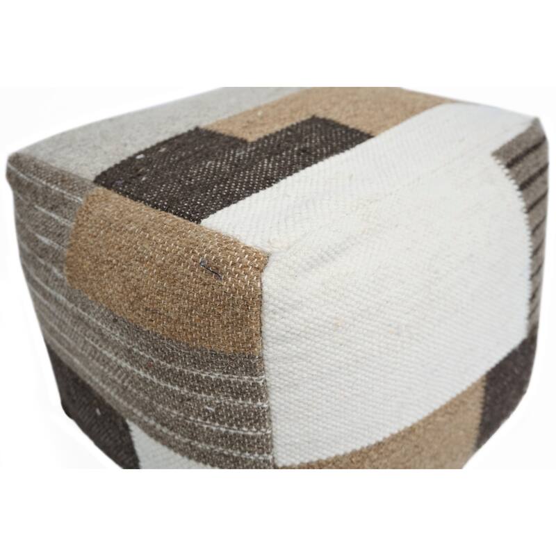 Home&Manor Wool Cotton Anacani Pouf