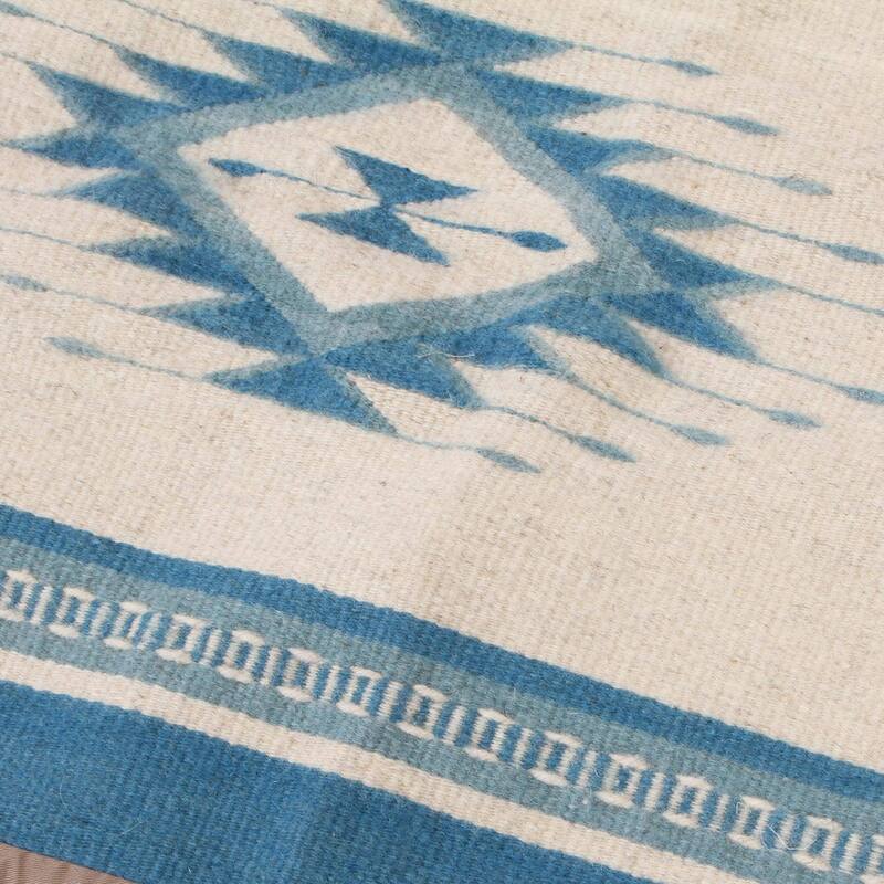 Handmade Zapotec Azure cushion cover (Mexico)