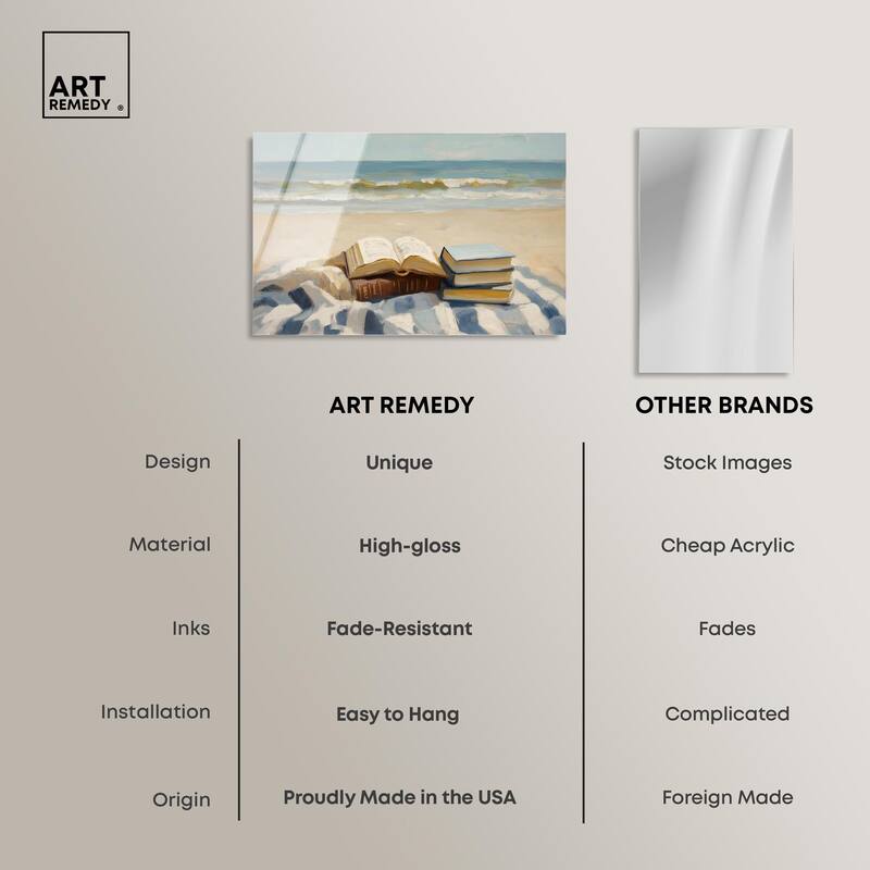 Beach Reading Acrylic by Art Remedy, Ready to Hang