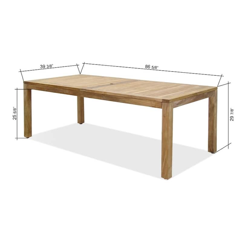 Amazonia 9 Piece FSC Solid Teak Jenther Outdoor Patio Dining Set - 9 Piece