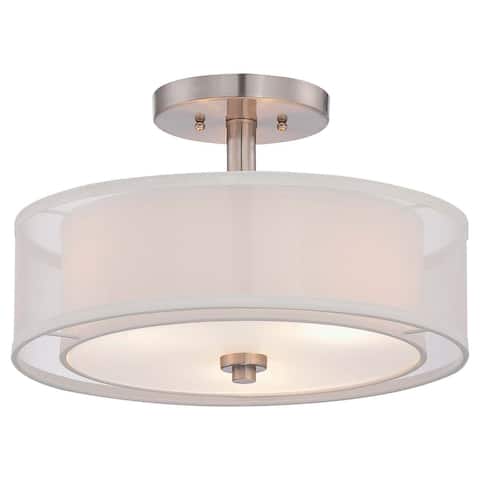Parsons Studio Brushed Nickel 3 Light Semi Flush By Minka Lavery