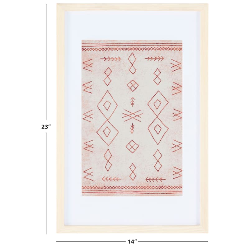 SAFAVIEH Alzira 23-inch Rust/Beige Framed Textile Wall Art