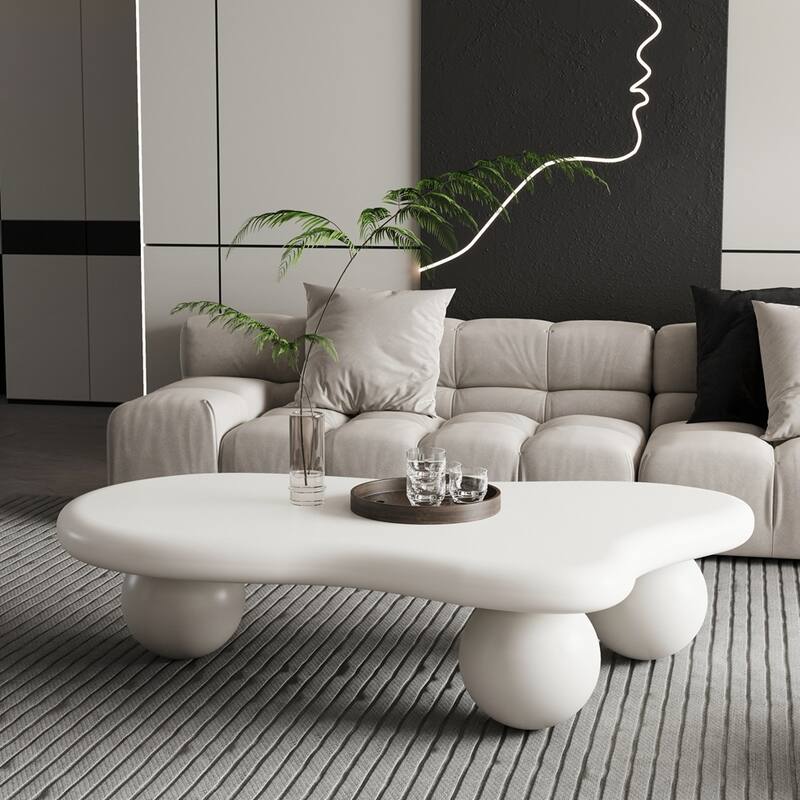 Cloud Shaped Coffee Table with 3 Ball Legs
