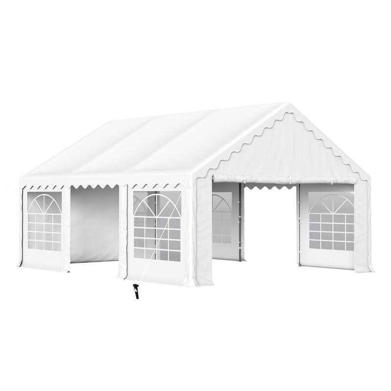 13 x 26 ft Wedding Party Tent with 8 Removable Walls Outdoor PE/Iron Heavy Duty Gazebo Canopy Tent