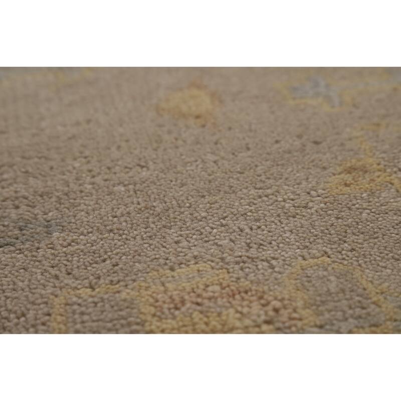 Earth Tone Camel Oushak Indian Area Rug Handmade Wool Carpet - 8'0" x 9'10"