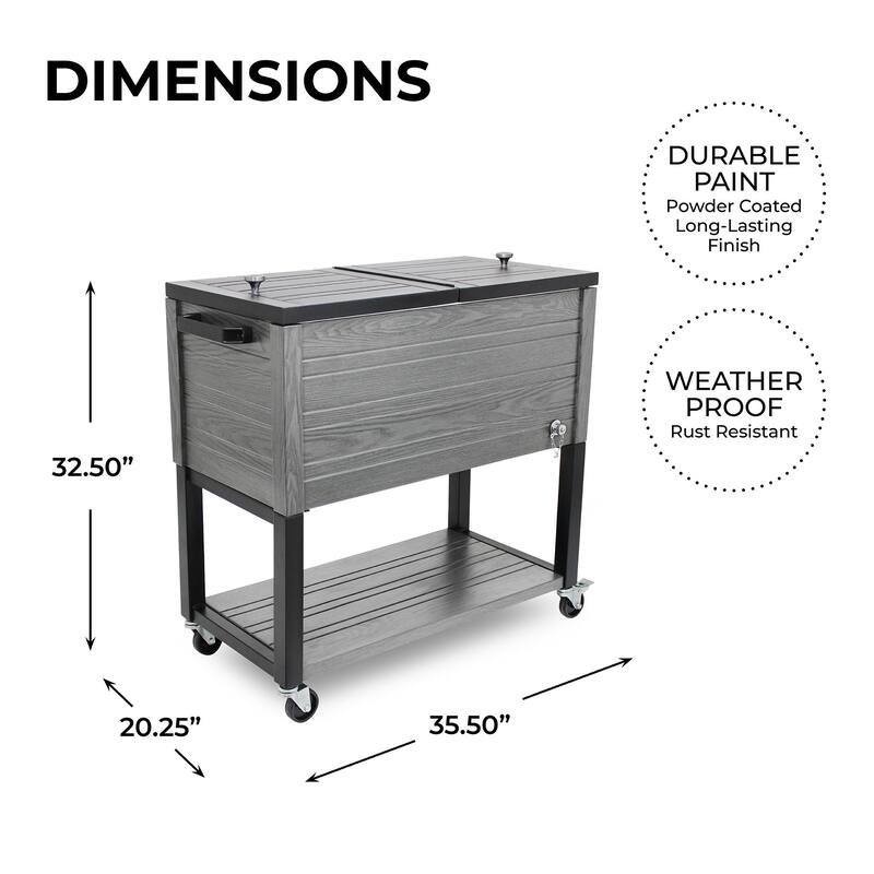 Permasteel 80 Qt. Rustic Furniture Style Patio Cooler