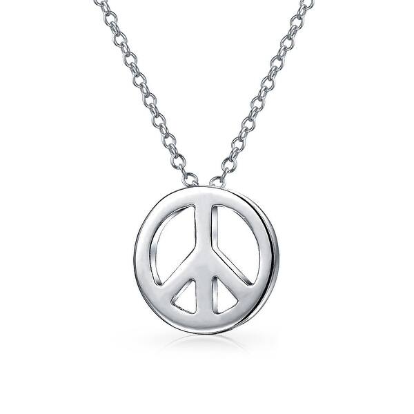 Handmade Peace Symbol Necklace /& Earrings Set Crystal Jewelry Silver Plated