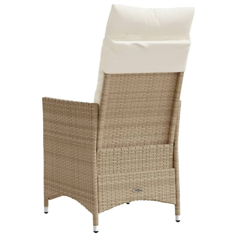 vidaXL Reclining Patio Chairs with Cushions Armchair Outdoor Seating Poly Rattan - 23.2 x 22.0 x 36.2