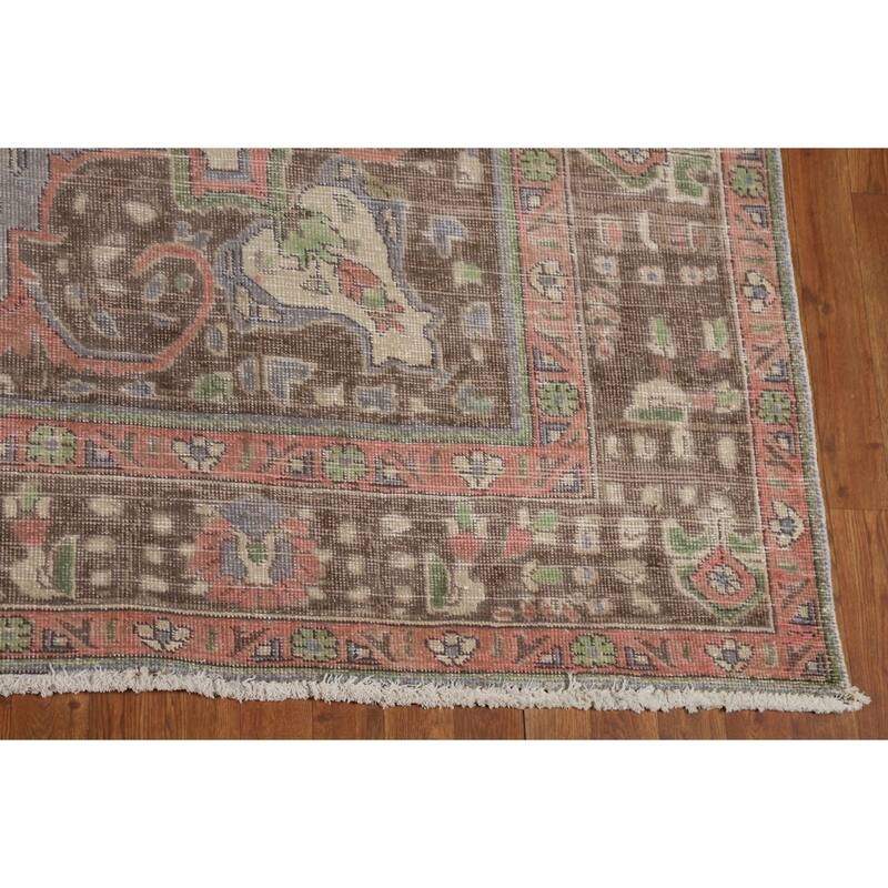 Gray Tabriz Persian Area Rug Hand-Knotted Wool Carpet - 8'3"x 11'1"