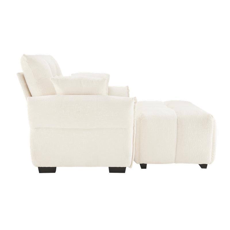 47.2" Chenille Upholstered Sofa with Ottoman