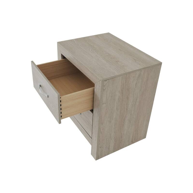 Natural Brown 2 Drawer 21.6 in. W Nightstand with Sturdy Hardware and Ample Storage
