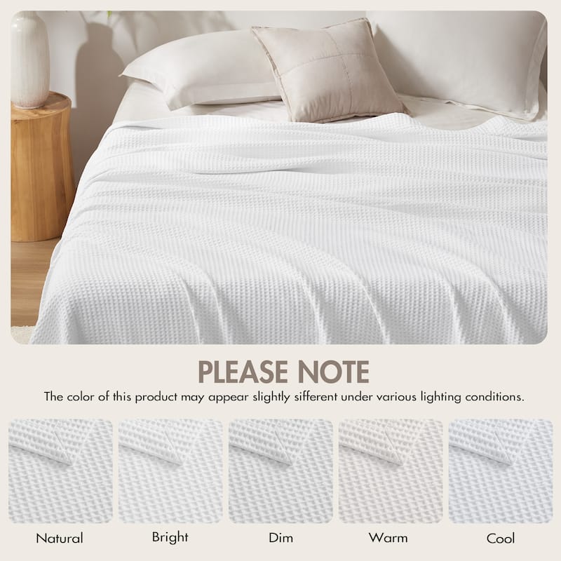 Madison Park Waffle Weave Cotton Blanket