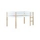 preview thumbnail 9 of 7, Twin Size Rubber Wood Loft Bed with Wide Ladder and Guardrails, Low Height Platform with Strong Slats for Kids or Teens
