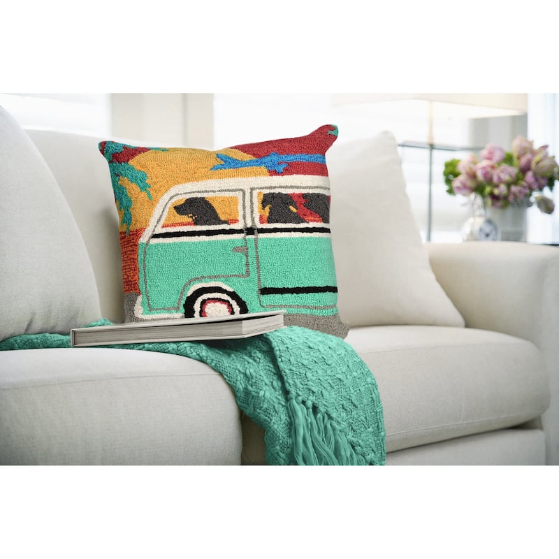 Liora Manne Frontporch Beach Trip Indoor/Outdoor Pillow Sunset 18" Square