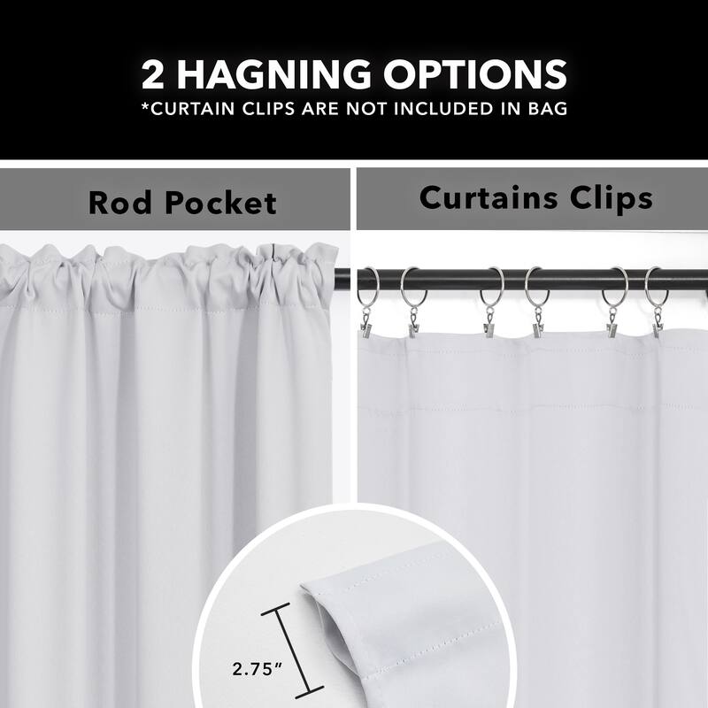 Deconovo 2-Pack Thermal Room Darkening Rod Pocket Curtains