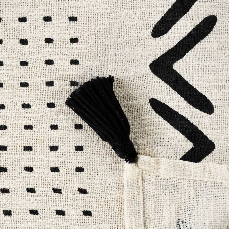 Sevita Modern Boho Tufted Stripe Cotton Standard Size Throw Blanket