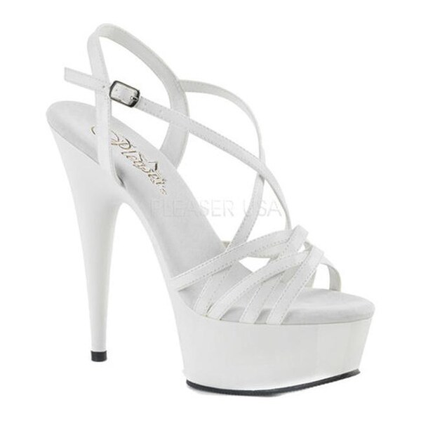 white strappy 3 inch heels