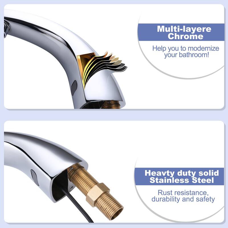 WOWOW Single Hole Touchless Bathroom Faucet