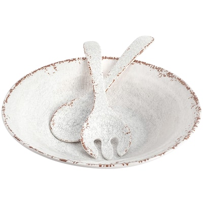 Laurie Gates Mauna 3pc Melamine Serving Bowl Set with Serving Utensils