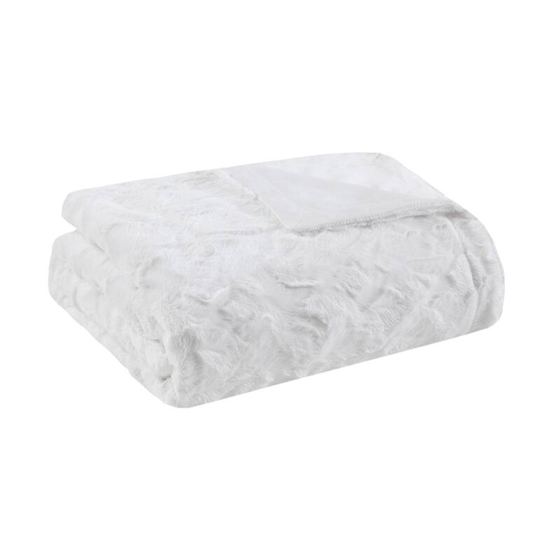 Super Cozy Soft Throw, 100% Polyester Reversible Throw Blanket for Couch, Machine Washable - 60x70 inches - White