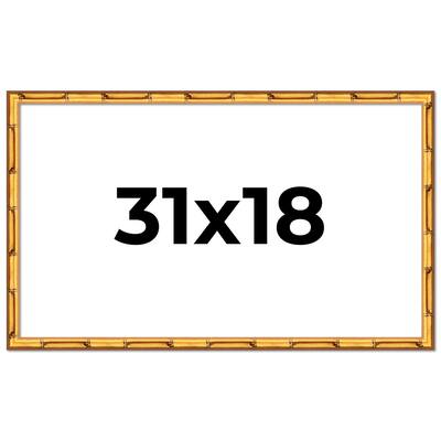 31x18 Frame Gold Bamboo Picture Frame Modern Photo Frame Includes UV Acrylic Shatter Guard Front Acid Free Foam Backing Board