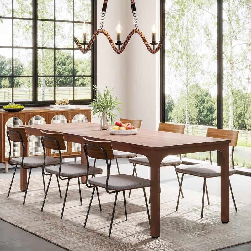 78.7" Rectangle Wood Dining Table, Long Kitchen Table for Living/Dining Room