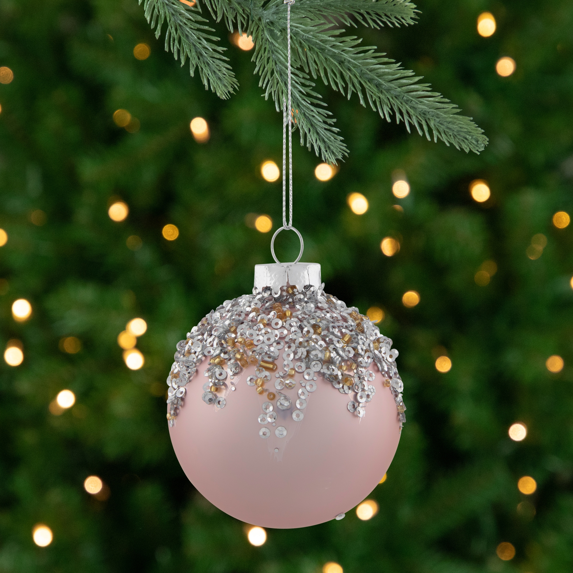 Pink glass ball christmas ornaments sale
