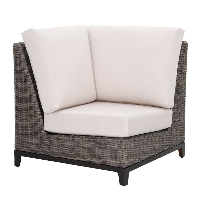 Beaufort 4-Piece Outdoor Wicker and Aluminum Sectional Sofa