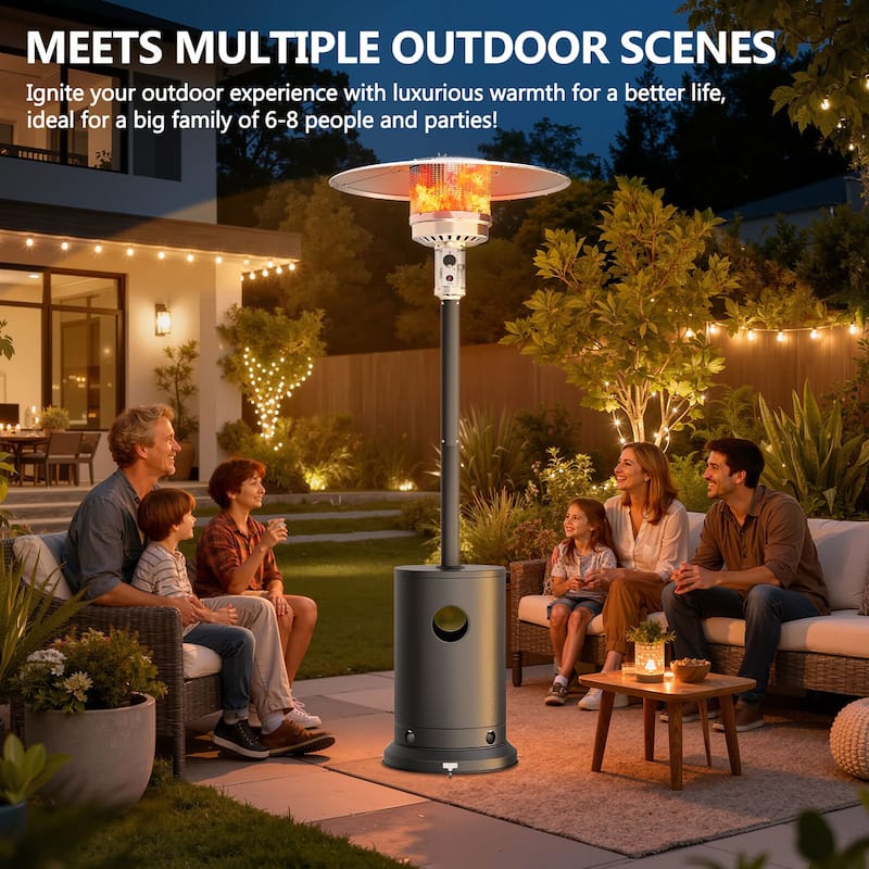 Upgraded 50,000 BTU Stainless Steel Propane Gas Outdoor Patio Heater