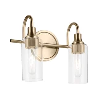 Kichler Lighting Kavi 12.5" 2-Light Vanity Light with Clear Glass in Champagne Bronze