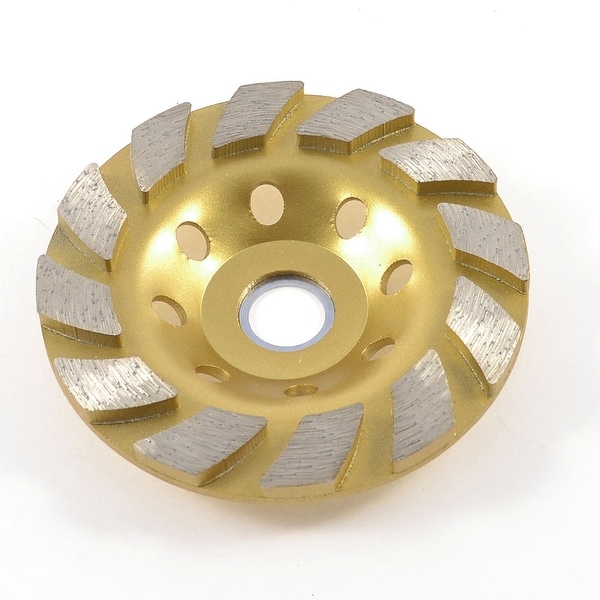 Gold Tone Metal Diamond Abrasive Polishing Grinding Wheel 3.9" Dia