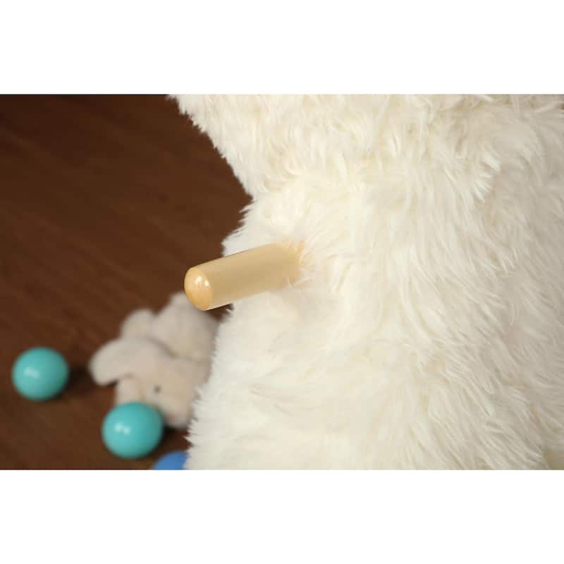 Kids Ride-On Rocking Horse Toy with Lullaby Song, Rocking Toy with Hand Puppets & Safety Belt