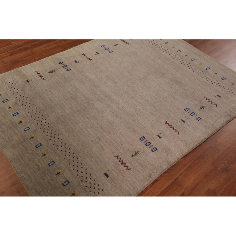 Gabbeh Oriental Area Rug Handmade Multi-Color Wool Carpet - 4'9" x 6'6"