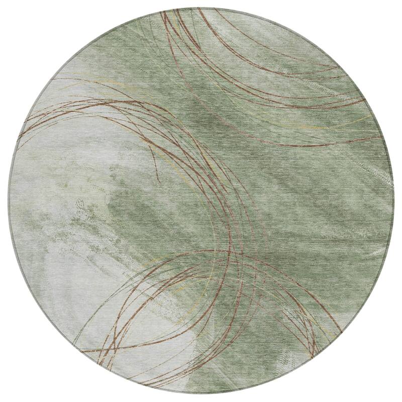 Machine Washable Indoor/ Outdoor Abstract Modern Chantille Rug