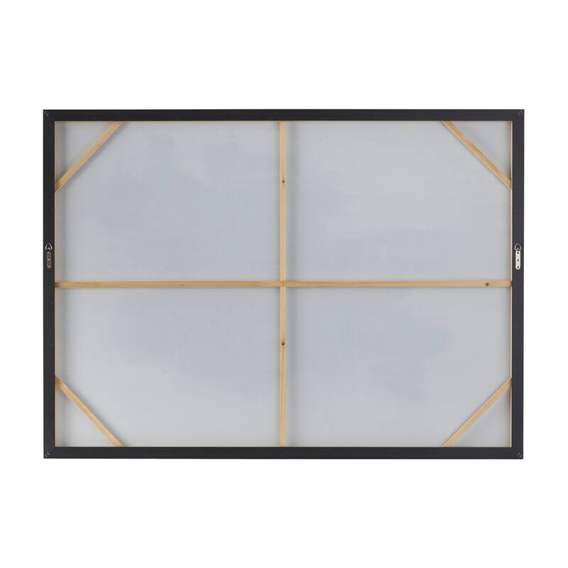 Blue Canvas Abstract Living Room Framed Wall Art with Black Frame